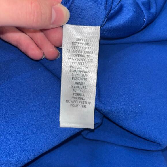 Adrianna Papell Jumpsuit- Royal Blue One-Shoulder Wide-Leg Jumpsuit- Size 8 - Picture 13 of 15